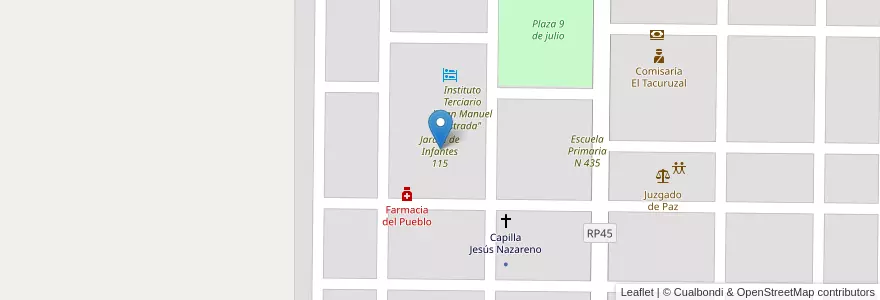 Mapa de ubicacion de Jardín de Infantes 115 en Argentinië, Chaco, Departamento Quitilipi, Municipio De Quitilipi, Villa Rural El Palmar.