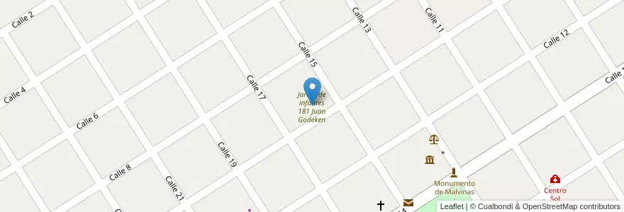 Mapa de ubicacion de Jardín de infantes 181 Juan Godeken en アルゼンチン, サンタフェ州, Municipio De Gödeken, Departamento Caseros.