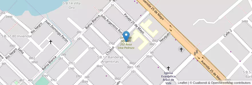 Mapa de ubicacion de Jardín de Infantes 202 Rosa Silva Pedrozo en アルゼンチン, チャコ州, Departamento San Fernando, Municipio De Fontana, Fontana.