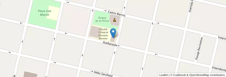 Mapa de ubicacion de Jardín de Infantes en Arjantin, Córdoba, Departamento Unión, Pedanía Ascasubi, Municipio De Laborde.