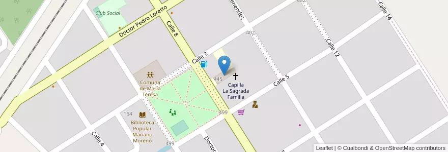 Mapa de ubicacion de Jardin de Infantes en الأرجنتين, سانتا في, Departamento General López, Municipio De María Teresa, María Teresa.