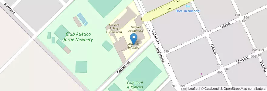 Mapa de ubicacion de Jardín de Infantes en Arjantin, Buenos Aires, Partido De Salliqueló.