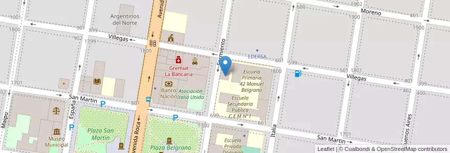 Mapa de ubicacion de Jardín de Infantes 54 en الأرجنتين, ريو نيغرو, General Roca, Departamento General Roca, General Roca.