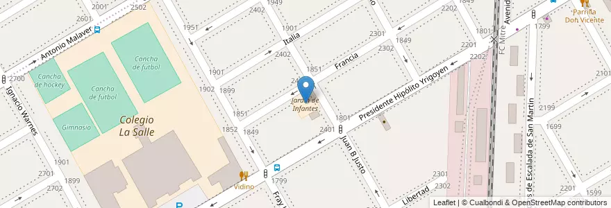 Mapa de ubicacion de Jardín de Infantes en Arjantin, Buenos Aires, Partido De Vicente López, Vicente López.