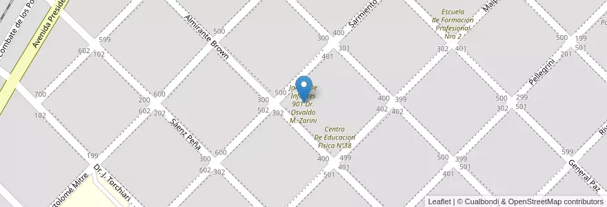 Mapa de ubicacion de Jardín De Infantes 901 Dr. Osvaldo M. Zarini en 阿根廷, 布宜诺斯艾利斯省, Partido De Adolfo Gonzales Chaves, Adolfo Gonzáles Chaves.