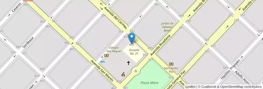 Mapa de ubicacion de Jardín De Infantes 901 John F. Kennedy en Argentinië, Buenos Aires, Partido De Las Flores, Las Flores.