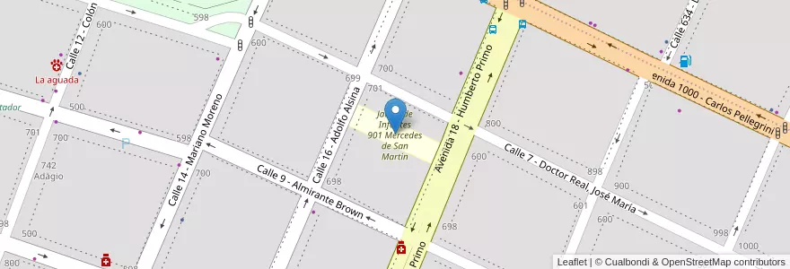 Mapa de ubicacion de Jardín de Infantes 901 Mercedes de San Martín en Argentina, Provincia Di Buenos Aires, Partido De Luján.