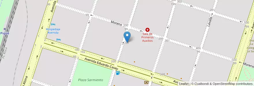Mapa de ubicacion de Jardin De Infantes 901 Merceditas De San Martín en Arjantin, Buenos Aires, Partido De Saavedra, Pigüé.