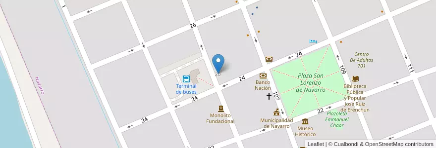 Mapa de ubicacion de Jardín De Infantes 901 San Lorenzo De Navarro en Arjantin, Buenos Aires, Partido De Navarro.