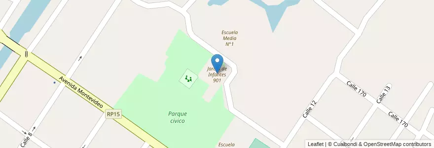 Mapa de ubicacion de Jardín de Infantes 901 en 아르헨티나, 부에노스아이레스주, Partido De Berisso.