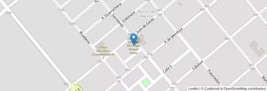 Mapa de ubicacion de Jardín De Infantes 903 Angel Ramon Nieva en Argentinië, Buenos Aires, Partido De Pellegrini, Pellegrini.