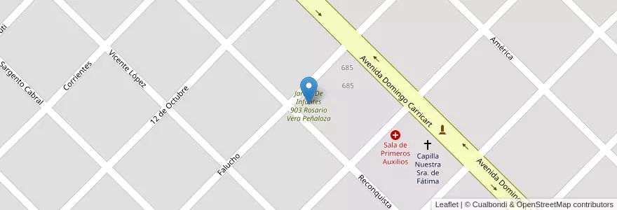 Mapa de ubicacion de Jardín De Infantes 903 Rosario Vera Peñaloza en Arjantin, Buenos Aires, Partido De Adolfo Gonzales Chaves, Adolfo Gonzáles Chaves.