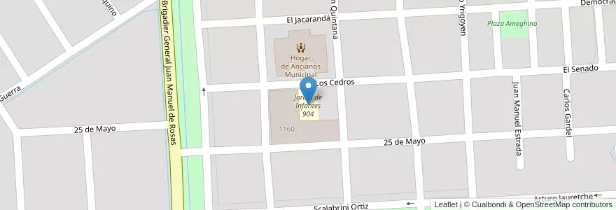 Mapa de ubicacion de Jardín de Infantes 904 en 阿根廷, 布宜诺斯艾利斯省, Partido De Chascomús, Chascomús.