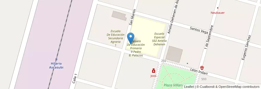 Mapa de ubicacion de Jardín De Infantes 905 Alicia Steinnekker en Argentina, Provincia Di Buenos Aires, Partido De Villarino.