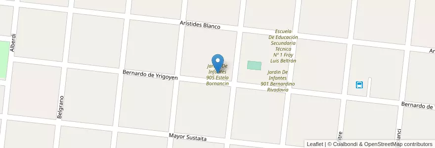 Mapa de ubicacion de Jardín De Infantes 905 Estela Bornancin en 阿根廷, 布宜诺斯艾利斯省, Partido De General Pinto.