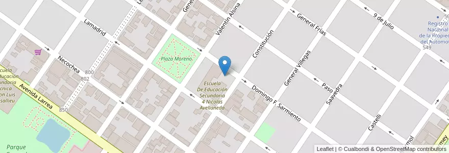Mapa de ubicacion de Jardín De Infantes 908 Nicolas Avellaneda en Arjantin, Buenos Aires, Partido De Rojas, Rojas.