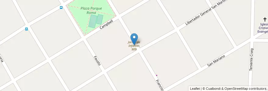Mapa de ubicacion de Jardín de Infantes 909 en Argentinië, Buenos Aires, Partido De Almirante Brown, Glew.