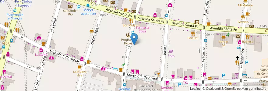 Mapa de ubicacion de Jardín de Infantes Abrazando a mi niño, Recoleta en アルゼンチン, Ciudad Autónoma De Buenos Aires, Comuna 2, ブエノスアイレス.