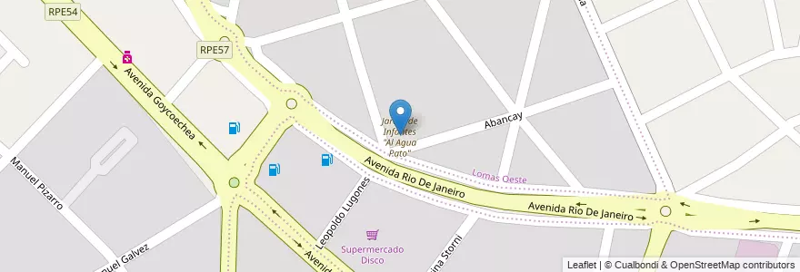 Mapa de ubicacion de Jardín de Infantes "Al Agua Pato" en Arjantin, Córdoba, Departamento Colón, Municipio De Villa Allende, Pedanía Río Ceballos, Villa Allende.