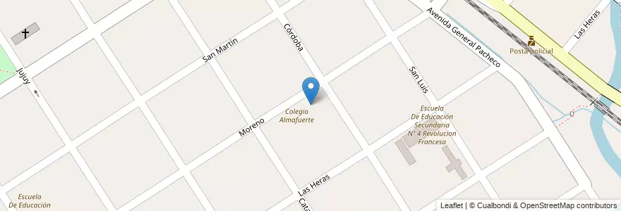 Mapa de ubicacion de Jardín De Infantes Almafuerte en Arjantin, Buenos Aires, Partido De Tigre, Benavídez.