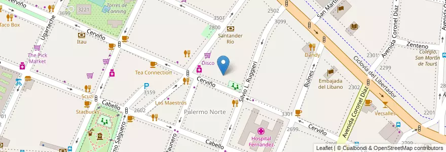 Mapa de ubicacion de Jardín de Infantes Bumerang, Palermo en Argentinien, Ciudad Autónoma De Buenos Aires, Buenos Aires, Comuna 14.