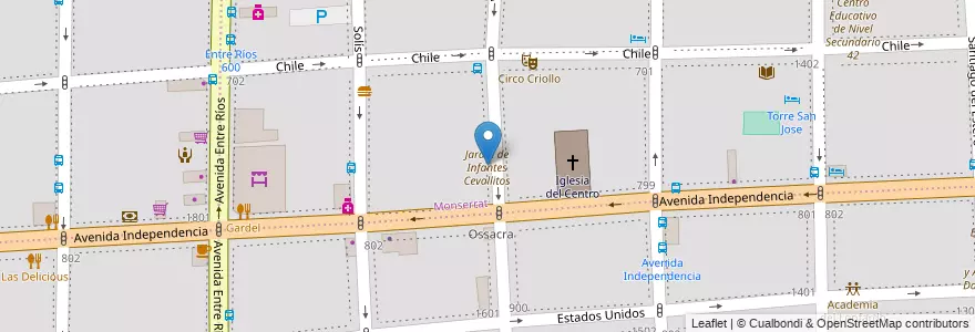 Mapa de ubicacion de Jardín de Infantes Cevallitos, Montserrat en Argentina, Ciudad Autónoma De Buenos Aires, Comuna 1, Buenos Aires.
