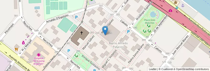 Mapa de ubicacion de Jardín de Infantes Común 02/04° Carlos Della Penna, Boca en الأرجنتين, Ciudad Autónoma De Buenos Aires, Comuna 4, Buenos Aires.