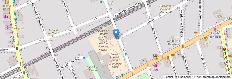 Mapa de ubicacion de Jardín de Infantes Común 02/07° Prof. Marina Margarita Ravioli, Caballito en 아르헨티나, Ciudad Autónoma De Buenos Aires, 부에노스아이레스, Comuna 6.
