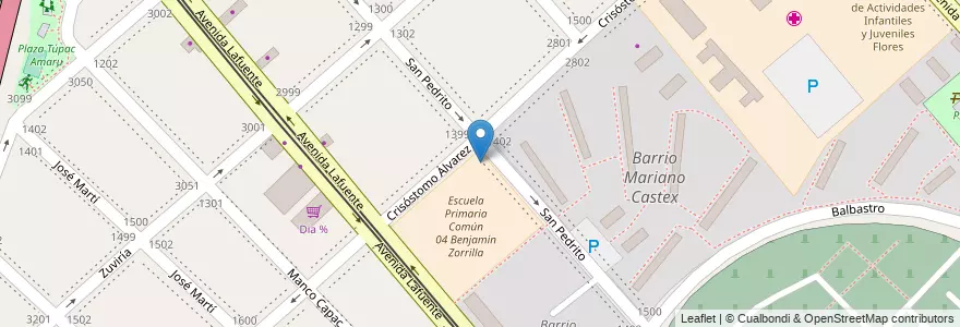 Mapa de ubicacion de Jardín de Infantes Común 02/11°, Flores en Argentinië, Ciudad Autónoma De Buenos Aires, Comuna 7, Buenos Aires.