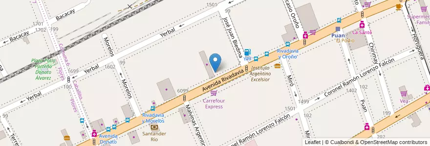 Mapa de ubicacion de Jardín de Infantes Común 03/07° La Porteña, Caballito en آرژانتین, Ciudad Autónoma De Buenos Aires, Comuna 7, Buenos Aires, Comuna 6.