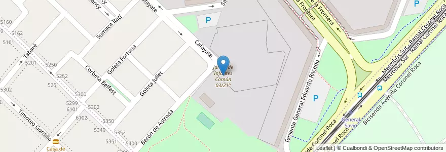 Mapa de ubicacion de Jardín de Infantes Común 03/21°, Villa Lugano en アルゼンチン, Ciudad Autónoma De Buenos Aires, ブエノスアイレス, Comuna 8.