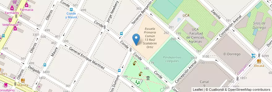 Mapa de ubicacion de Jardín de Infantes Común 07/09° El Jardin de las Glicinas, Colegiales en Arjantin, Ciudad Autónoma De Buenos Aires, Buenos Aires, Comuna 13.