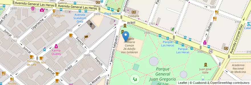 Mapa de ubicacion de Jardín de Infantes Común 09/01°, Palermo en 阿根廷, Ciudad Autónoma De Buenos Aires, 布宜诺斯艾利斯, Comuna 14.