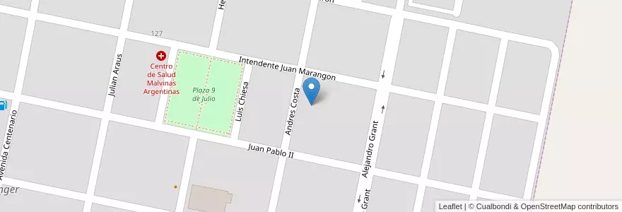 Mapa de ubicacion de Jardín de Infantes Constancio C. Vigil en الأرجنتين, Córdoba, Departamento Unión, Pedanía Litín, Municipio De Noetinger, Noetinger.