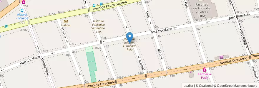 Mapa de ubicacion de Jardín de Infantes El Duende Rojo, Caballito en Argentine, Ciudad Autónoma De Buenos Aires, Comuna 7, Buenos Aires, Comuna 6.