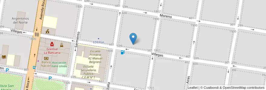 Mapa de ubicacion de Jardín de Infantes "El oso cariñoso" en آرژانتین, استان ریو نگرو، آرژانتین, General Roca, Departamento General Roca, General Roca.