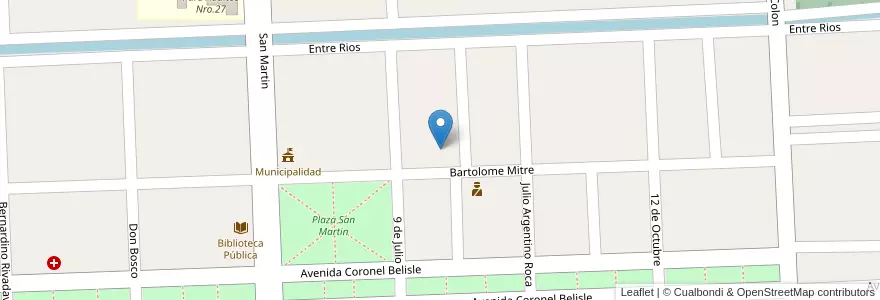Mapa de ubicacion de Jardin De Infantes Independiente 66 El Fortincito en 아르헨티나, 리오네그로주, Departamento Avellaneda, Coronel Belisle.