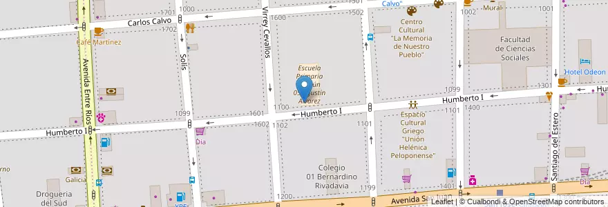 Mapa de ubicacion de Jardín de Infantes Integral 01/03°, Constitucion en 阿根廷, Ciudad Autónoma De Buenos Aires, Comuna 1, 布宜诺斯艾利斯.