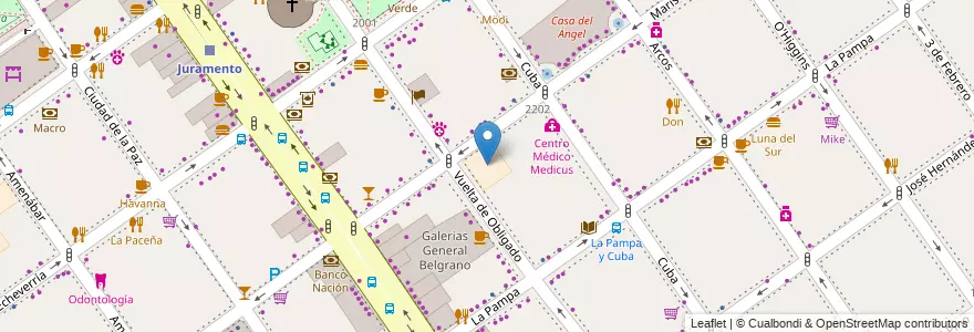 Mapa de ubicacion de Jardín de Infantes Integral 01/10° Athos Palma, Belgrano en Argentine, Ciudad Autónoma De Buenos Aires, Buenos Aires, Comuna 13.