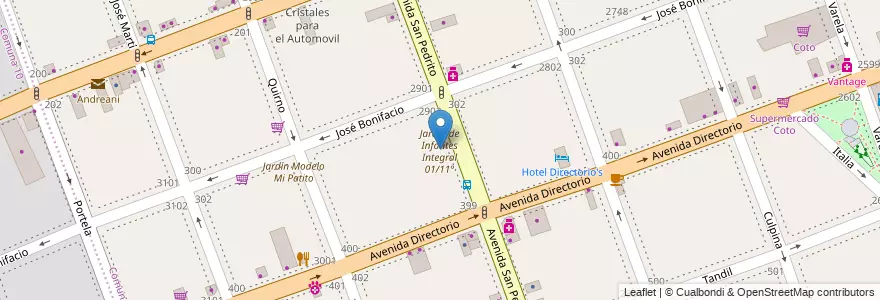 Mapa de ubicacion de Jardín de Infantes Integral 01/11°, Flores en 阿根廷, Ciudad Autónoma De Buenos Aires, Comuna 7, 布宜诺斯艾利斯.