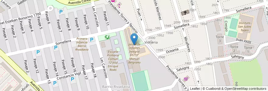 Mapa de ubicacion de Jardín de Infantes Integral 01/19° Manuel Belgrano, Flores en الأرجنتين, Ciudad Autónoma De Buenos Aires, Comuna 7, Buenos Aires.