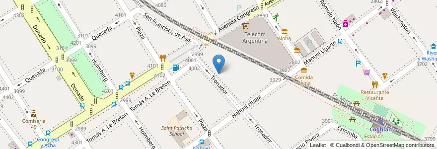 Mapa de ubicacion de Jardín de Infantes Integral 02/15° Juan M. Coghlan, Villa Urquiza en 阿根廷, Ciudad Autónoma De Buenos Aires, Comuna 12, 布宜诺斯艾利斯.