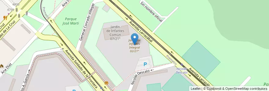 Mapa de ubicacion de Jardín de Infantes Integral 02/21°, Villa Lugano en Аргентина, Буэнос-Айрес, Буэнос-Айрес, Comuna 8.