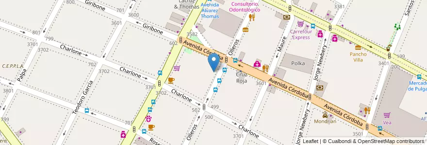 Mapa de ubicacion de Jardín de Infantes Integral 03/14° El Jardín de Olleros, Chacarita en Arjantin, Ciudad Autónoma De Buenos Aires, Buenos Aires, Comuna 15.