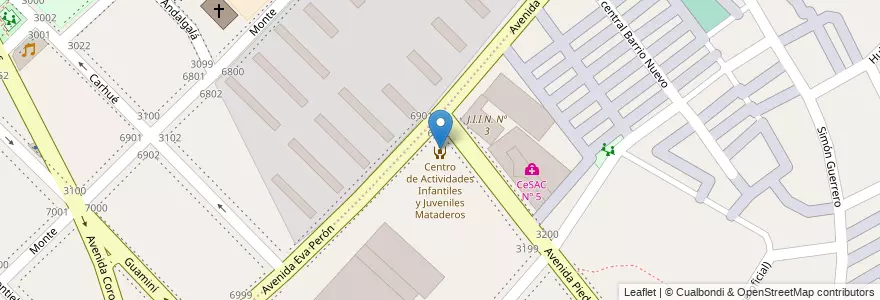 Mapa de ubicacion de Jardín de Infantes Integral 03/20°, Villa Lugano en アルゼンチン, Ciudad Autónoma De Buenos Aires, Comuna 9, ブエノスアイレス.