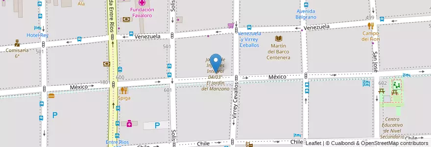 Mapa de ubicacion de Jardín de Infantes Integral 04/03° El Jardín del Manzano, Montserrat en آرژانتین, Ciudad Autónoma De Buenos Aires, Comuna 1, Buenos Aires.