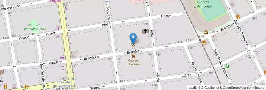 Mapa de ubicacion de Jardín de Infantes Integral 04/04°, Boca en 阿根廷, Ciudad Autónoma De Buenos Aires, Comuna 4, 布宜诺斯艾利斯.