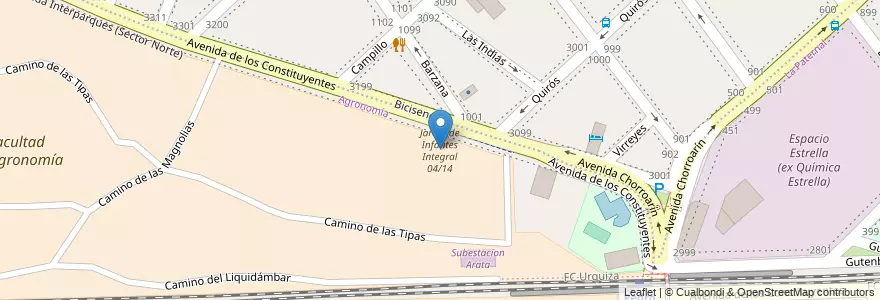 Mapa de ubicacion de Jardín de Infantes Integral 04/14, Agronomia en Аргентина, Буэнос-Айрес, Буэнос-Айрес, Comuna 15.