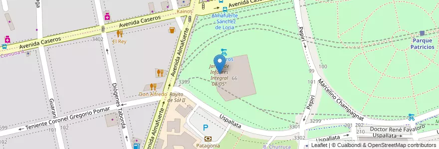 Mapa de ubicacion de Jardín de Infantes Integral 08/05°, Parque Patricios en Argentina, Ciudad Autónoma De Buenos Aires, Comuna 4, Buenos Aires.