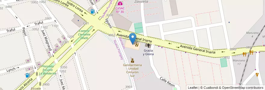 Mapa de ubicacion de Jardín de Infantes Integral 10/05°, Barracas en Аргентина, Буэнос-Айрес, Comuna 4, Буэнос-Айрес.
